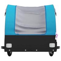 VidaXL Fietstrailer 45 kg ijzer zwart en blauw - thumbnail