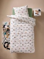 Omkeerbare set dekbedovertrek + kussensloop CHANTIER, met gerecycled katoen meerkleurig - thumbnail