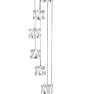 Searchlight Vide hanglampIce Cube 8x5w - 3000K - 20cm metaalgrijs - 6778-8-LED