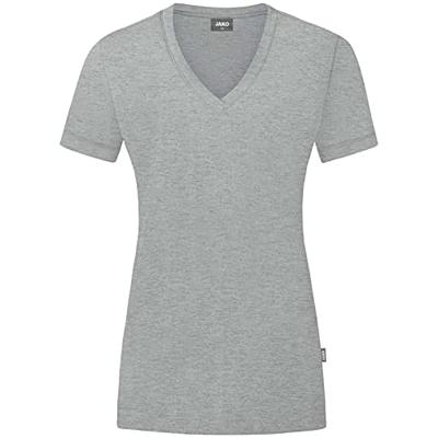 JAKO C6120D T-Shirt Organic Dames - Lichtgrijs Gemeleerd - 46