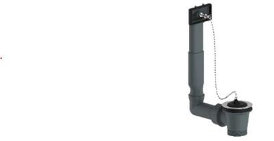 Kirchhoff ECO-SAVE kunststof gootsteenafvoer en overloopgarnituur, grijs, 1 1/2"ET x 70 mm, in hoogte verstelbaar, overloop aan de zijkant - 98834149