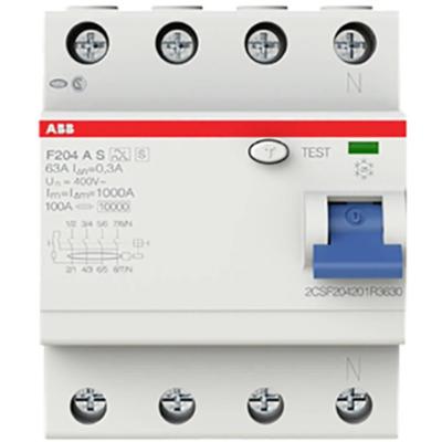 ABB 2CSF204201R3630 F204 A S-63/0,3 Aardlekschakelaar A 4-polig 63 A 0.3 A 400 V ABB 2CSF204201R3630 F204 A S-63/0,3 Aardlekschakelaar A 4-polig 63 A 0.3 A 400 V