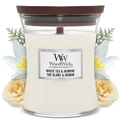 Woodwick White Tea & Jasmine Medium Candle - thumbnail