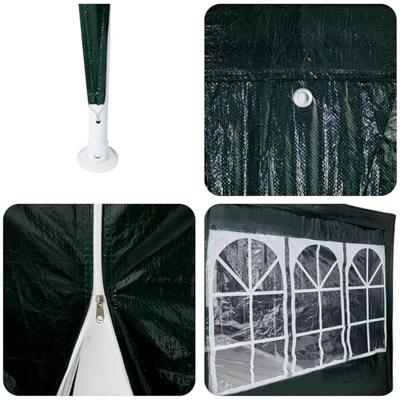 Partytent met 12 Groene Zijkanten 8x4 m PE Partytent met 12 Groene Zijkanten 8x4 m PE