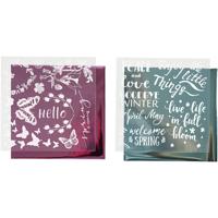 Creativ Company Deco folie en transfervel, voorjaar, vel 15x15 cm, lichtblauw, roze, 2x2 vel/ 1 doos - thumbnail