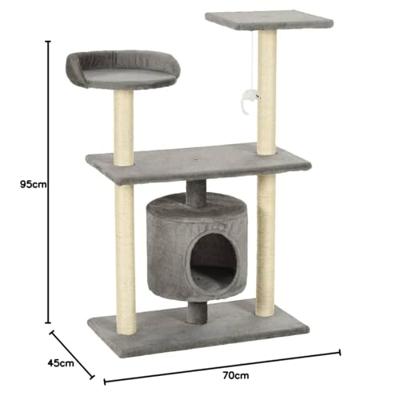 VidaXL Kattenkrabpaal met sisal krabpalen 95 cm grijs