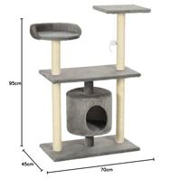 Kattenkrabpaal met sisal krabpalen 95 cm grijs - thumbnail