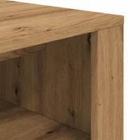 Schoenenbankje 100x35x45 cm bewerkt hout artisanaal eikenkleur - thumbnail