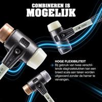 Halder Kunststofhamer | lengte 300 mm hoofd-d. 30 mm | hard glasvezel gietstaal | koper/zacht metaal zilver | 1 stuk - 3749.030 3749.030 - thumbnail