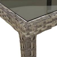 9-delige Tuinset met kussens poly rattan en glas grijs - thumbnail