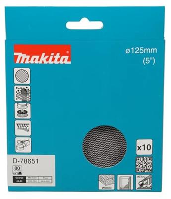 Makita Schuurgaasschijf 125mm A80 velcro | 10 Stuks - D-78651 Makita Schuurgaasschijf 125mm A80 velcro | 10 Stuks - D-78651