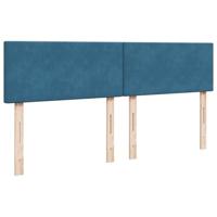 Boxspring met matras fluweel blauw 200x200 cm - thumbnail