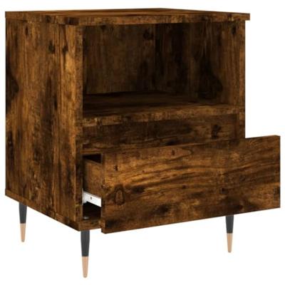 Nachtkastje 40x35x50 cm bewerkt hout gerookt eikenkleurig Nachtkastje 40x35x50 cm bewerkt hout gerookt eikenkleurig