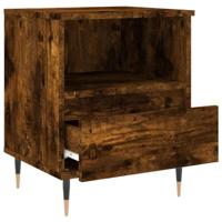 Nachtkastje 40x35x50 cm bewerkt hout gerookt eikenkleurig - thumbnail