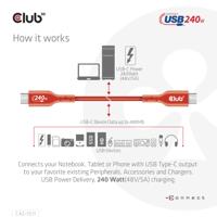 Club3D USB 2.0 0.48Gbps 240W USB Type-C 1m USB-IF gecertificeerd - thumbnail