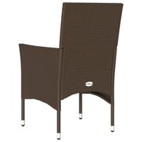 Tuinstoelen 2 st met kussens poly rattan bruin - thumbnail