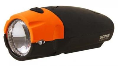 Spanninga koplamp Goma led batterijen 8 cm oranje/zwart Spanninga koplamp Goma led batterijen 8 cm oranje/zwart