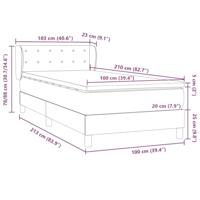 Boxspring met matras fluweel donkergrijs 100x210 cm - thumbnail
