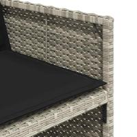 13-delige Tuinset met kussens poly rattan lichtgrijs - thumbnail