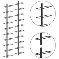 Wijnrekken voor 20 flessen wandmontage 2 st metaal zwart - thumbnail