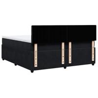 Boxspring met matras fluweel zwart 200x200 cm - thumbnail