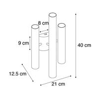 QAZQA Art Deco wandlamp zwart 6-lichts - Tubi - thumbnail