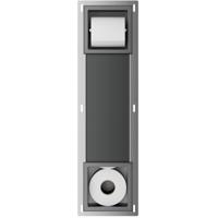 Xellanz Rocko Toiletrolhouder zonder Klep en Reserverolhouder - Inbouw - Gunmetal - thumbnail
