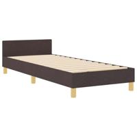 Bedframe met hoofdeinde Donkerbruin 80 x 200 cm Stof - thumbnail