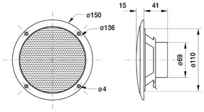 FR 13 WP - 4 Ohm (wit) - Zoutwaterbestendige 13 cm (5") full-range driver FR 13 WP - 4 Ohm (wit) - Zoutwaterbestendige 13 cm (5") full-range driver