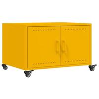 Salontafel 68x50x43,5 cm staal mosterdgeel - thumbnail