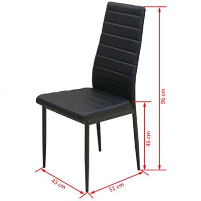 VidaXL Eetkamerset tafel en stoel zwart 5-delig VidaXL Eetkamerset tafel en stoel zwart 5-delig