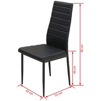 VidaXL Eetkamerset tafel en stoel zwart 5-delig - thumbnail