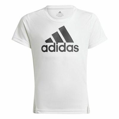 T-Shirt met Korte Mouwen voor kinderen Adidas Designed To Move Wit - Maat: 9-10 Jaar