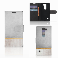 LG Spirit Book Style Case Wood Concrete - thumbnail