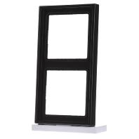 Jung afdekraam 2-voudig zwart glanzend LS 982 SW strak vierkant jaren 60 look - thumbnail