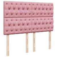 Boxspring met matras fluweel roze 140x190 cm - thumbnail