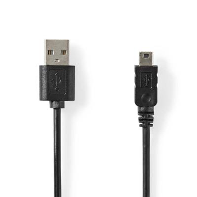 Nedis CCGL60301BK20 Usb-kabel Usb 2.0 Usb-a Male Usb Micro B 5-pin Female 480 Mbps Vernikkeld 2.00 M Rond Pvc Zwart Label