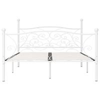 Bedframe met lattenbodem metaal wit 140x200 cm - thumbnail