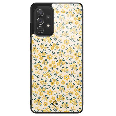 Samsung Galaxy A52s glazen hardcase - Yellow garden Samsung Galaxy A52s glazen hardcase - Yellow garden