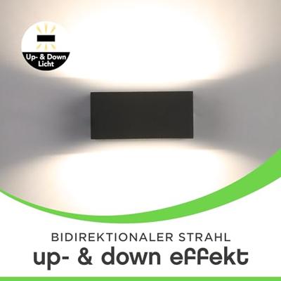Lutec GEMINI 6939412011639 LED-buitenlamp (wand) 20 W Zwart