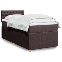 Boxspring met matras stof donkerbruin 90x200 cm - thumbnail