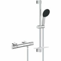 Grohe QuickFix Precision Feel thermostatische douchecombinatie met planchet chroom - thumbnail