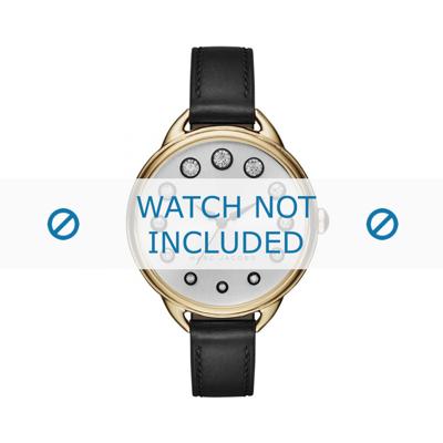 Marc by Marc Jacobs horlogeband MJ1479 Leder Zwart 12mm + zwart stiksel