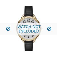 Marc by Marc Jacobs horlogeband MJ1479 Leder Zwart 12mm + zwart stiksel - thumbnail