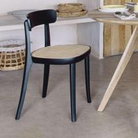 Kave Home Eetkamerstoel 'Romane' Rotan / Webbing, kleur Zwart - thumbnail