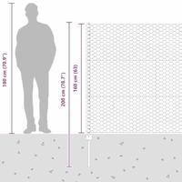 VidaXL Hek met paal zilver 1,6 x 10 m staal - thumbnail