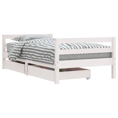 Kinderbedframe met lades 80x160 cm massief grenenhout wit