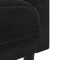 Fauteuil met kussen fluweel zwart - thumbnail