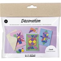 Creativ Company Mini hobbyset decoratie, versierde kaarten, blauw, groen, roze, 1 doos - thumbnail