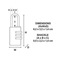 Hangslot masterlock 3 cijfer 30mm kus patroon - thumbnail